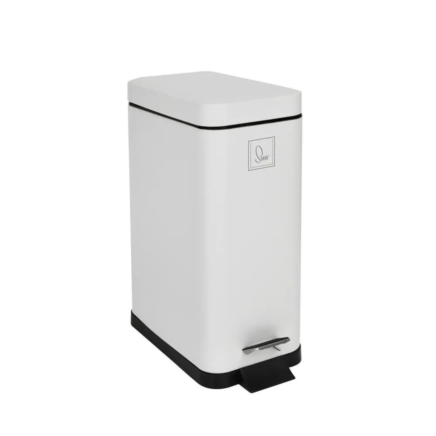 Svita STM10 Mülleimer Treteimer 10L Mit Inneneimer Softclose-Deckel Weiß