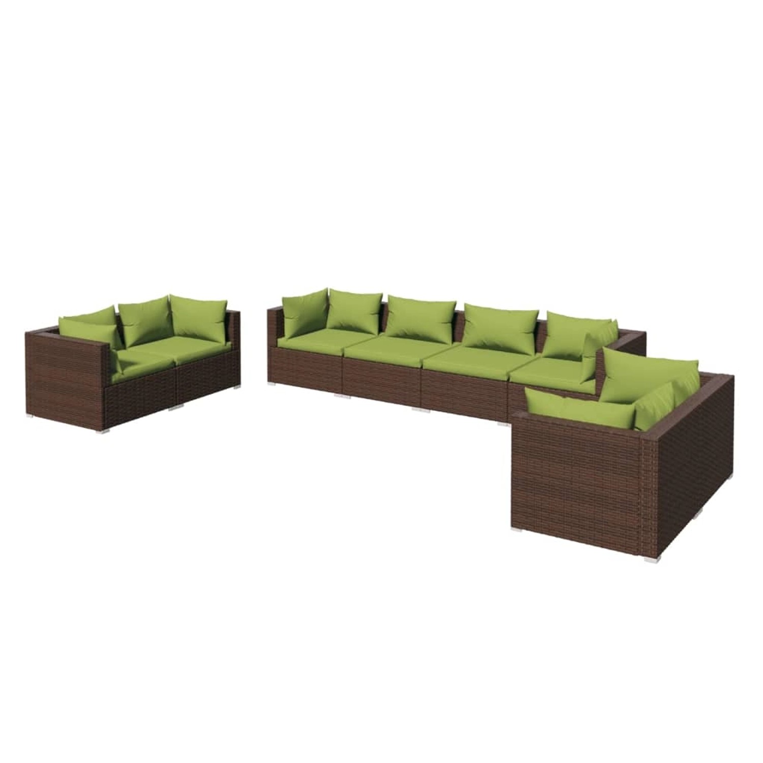 vidaXL 8-tlg Garten-Lounge-Set mit Kissen Poly Rattan Braun Modell 48 günstig online kaufen