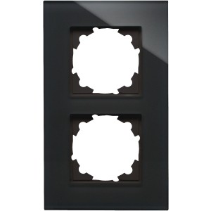 Kopp Glas-Abdeckrahmen 2-fach Athenis Schwarz für Schalter und Steckdosen.