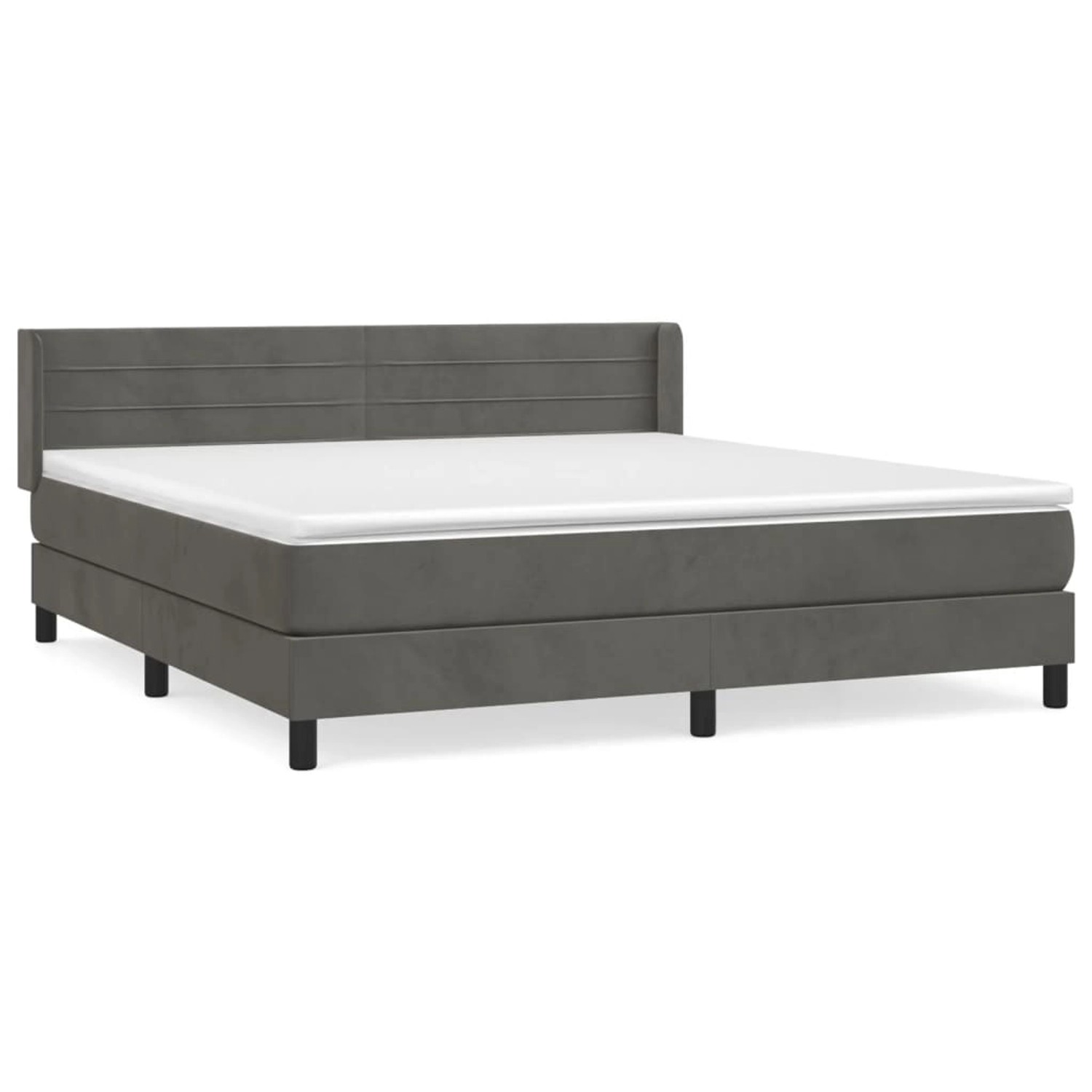 vidaXL Boxspringbett Boxspringbett mit Matratze Dunkelgrau 160x200 cm Samt günstig online kaufen