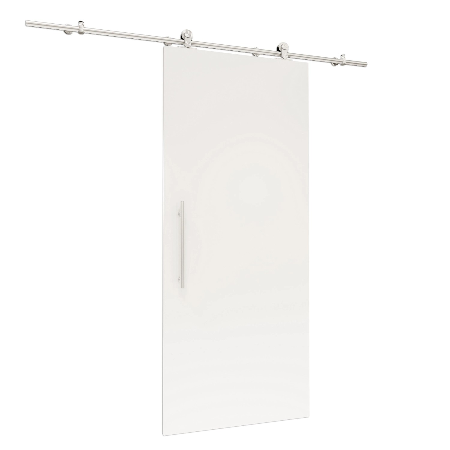 inova Holzschiebetür 775 x 2065 mm Komplettset Weiß mit Offener Laufschiene und Stangengriff inkl. 2Seitiger Softclose