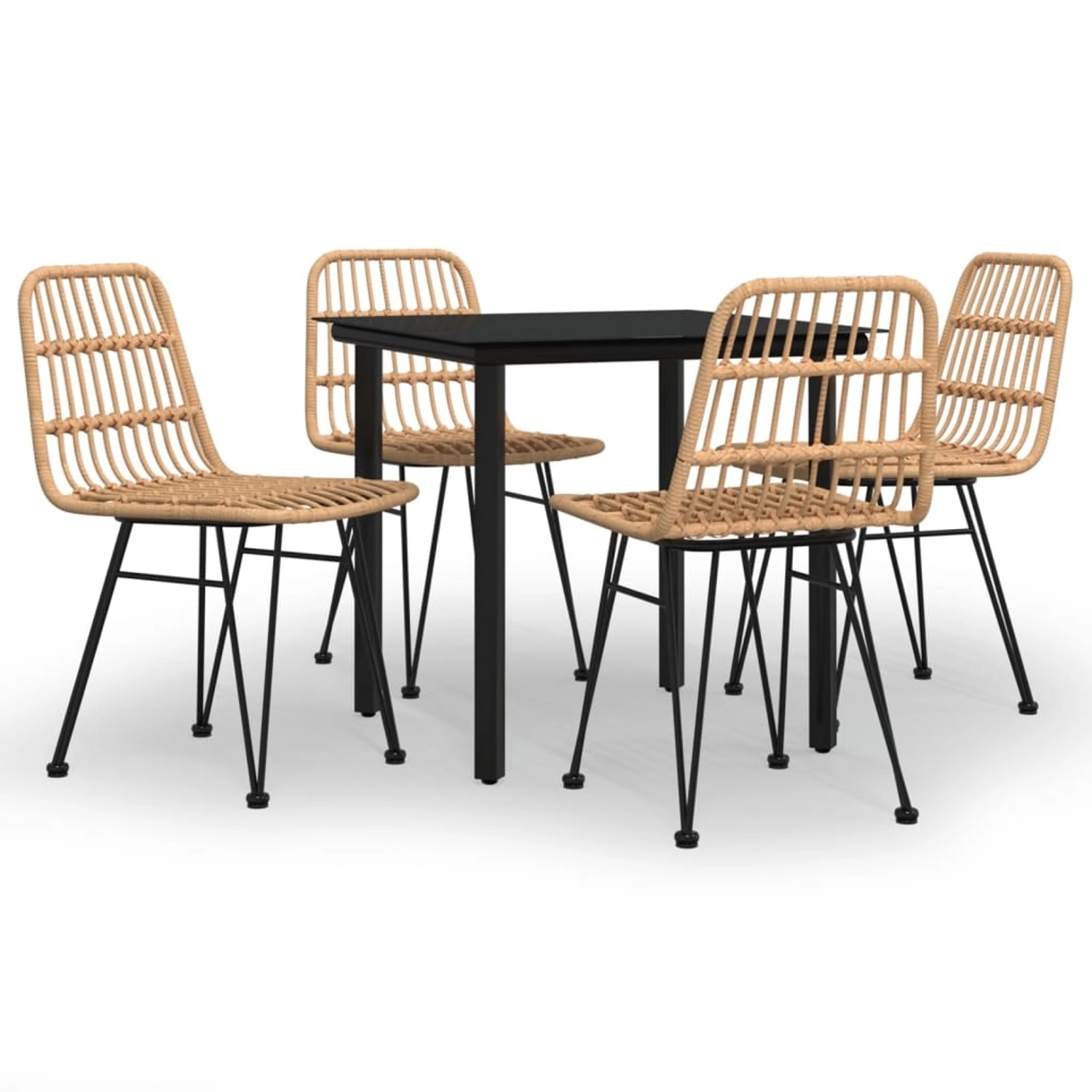 vidaXL 5-Tlg Garten-Essgruppe Poly Rattan 3157888
