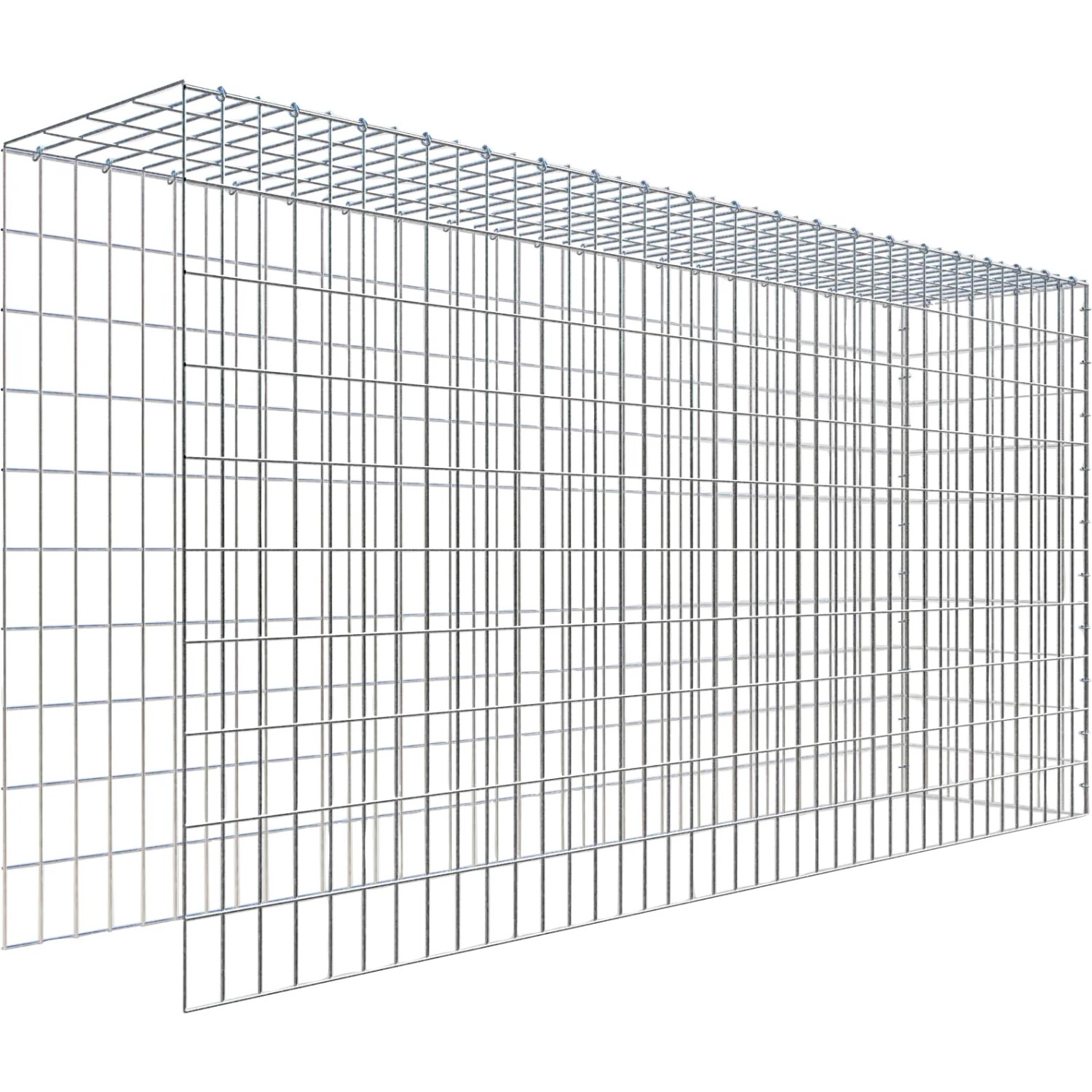 Gabiona C-Ring-Gabione-Anbaukorb Typ 4 100 x 200 x 40 cm Maschenw 5 x 10 cm