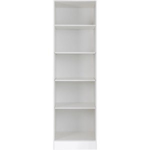 Weißes Optifit Hochschrankregal Salo214, 60 cm breit, mit fünf Ebenen. Vorratsschrank für Hauswirtschaftsraum.