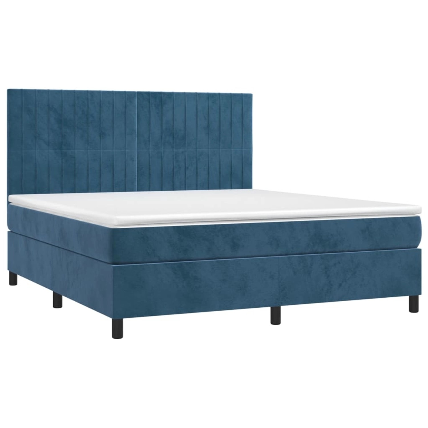 vidaXL Boxspringbett mit Matratze & LED Dunkelblau 160x200 cm Samt 3136255 günstig online kaufen