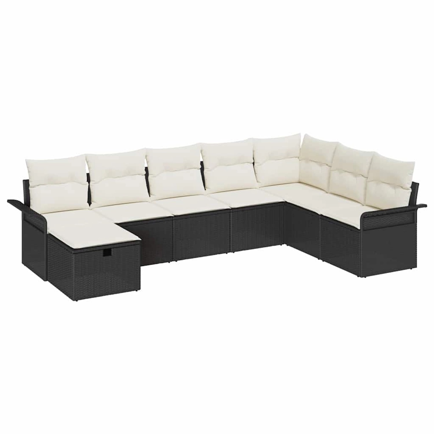 vidaXL Garten-Sofa-Set mit Kissen 8-Tlg Schwarz Poly Rattan 3360258 günstig online kaufen