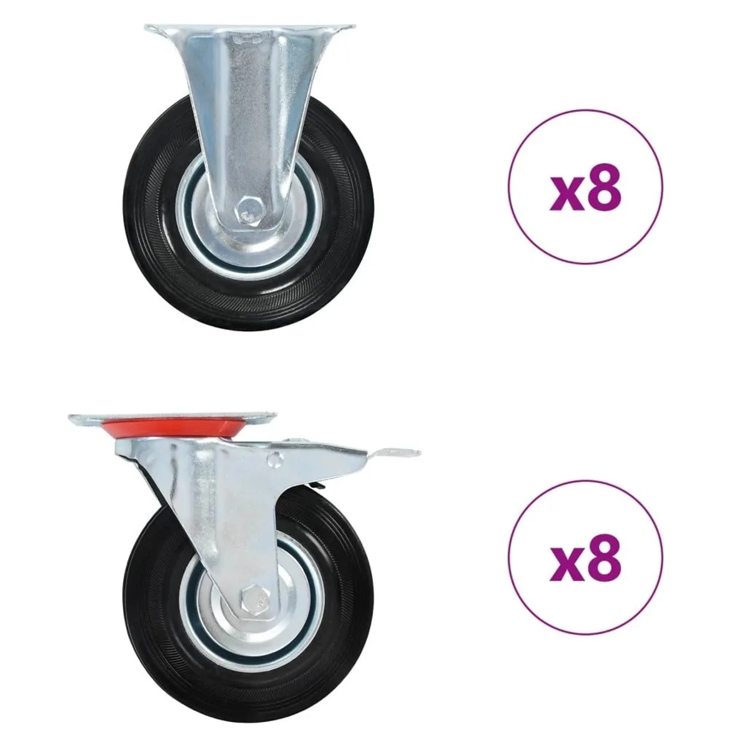 vidaXL 16 Stk Rollen 125 mm 278048