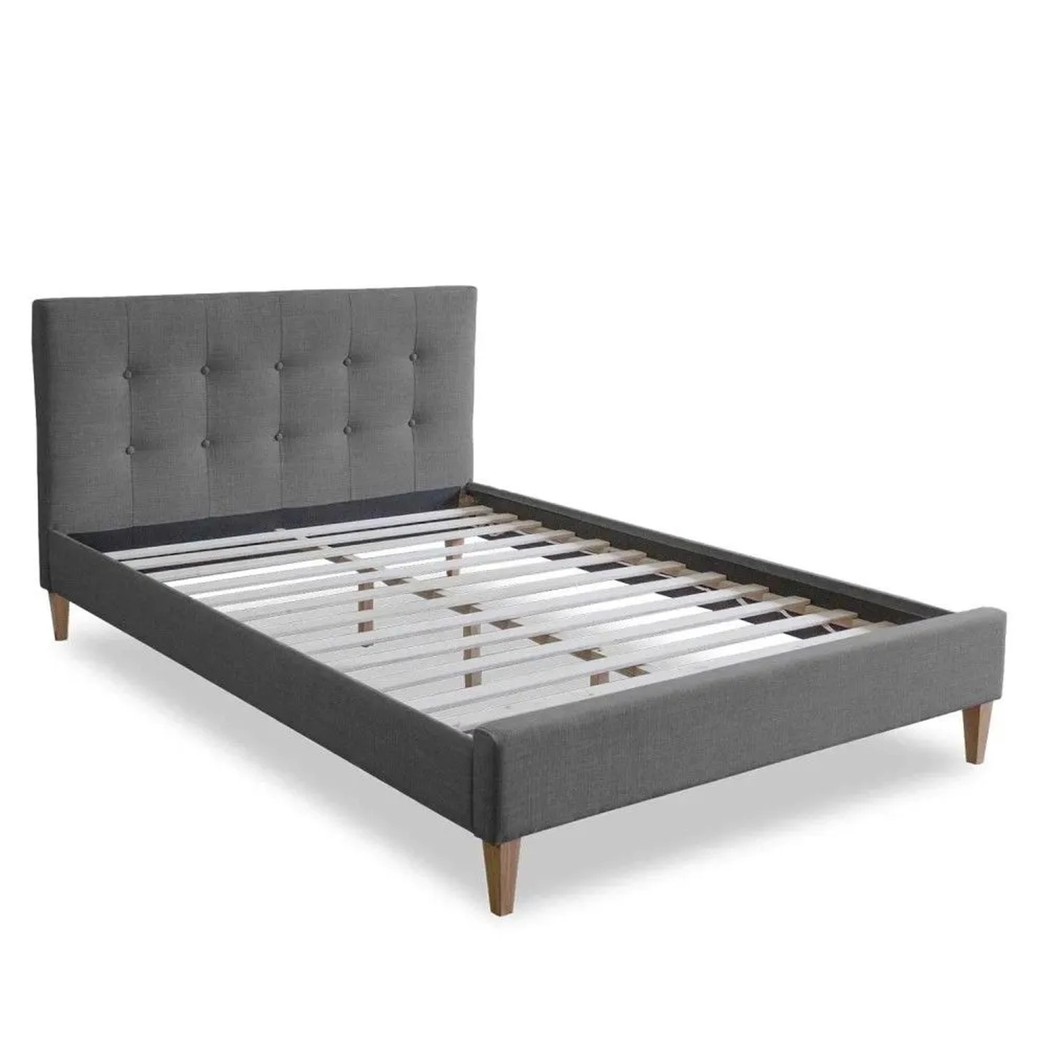 Homestyle4u Polsterbett 160x200 cm Bett Doppelbett mit Lattenrost Grau 1733