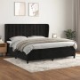 Schwarzes vidaXL Boxspringbett (200x200 cm) mit Samtbezug und Matratze.