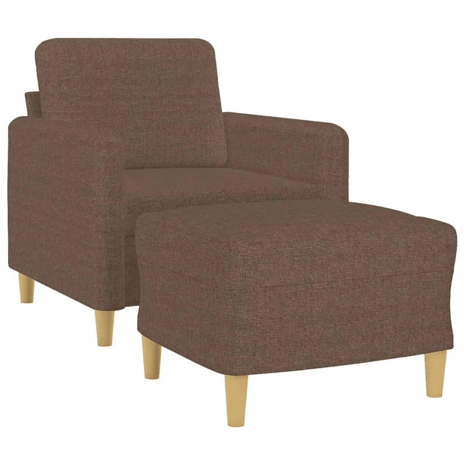 vidaXL Sessel mit Hocker Braun 60 cm Stoff 3201187