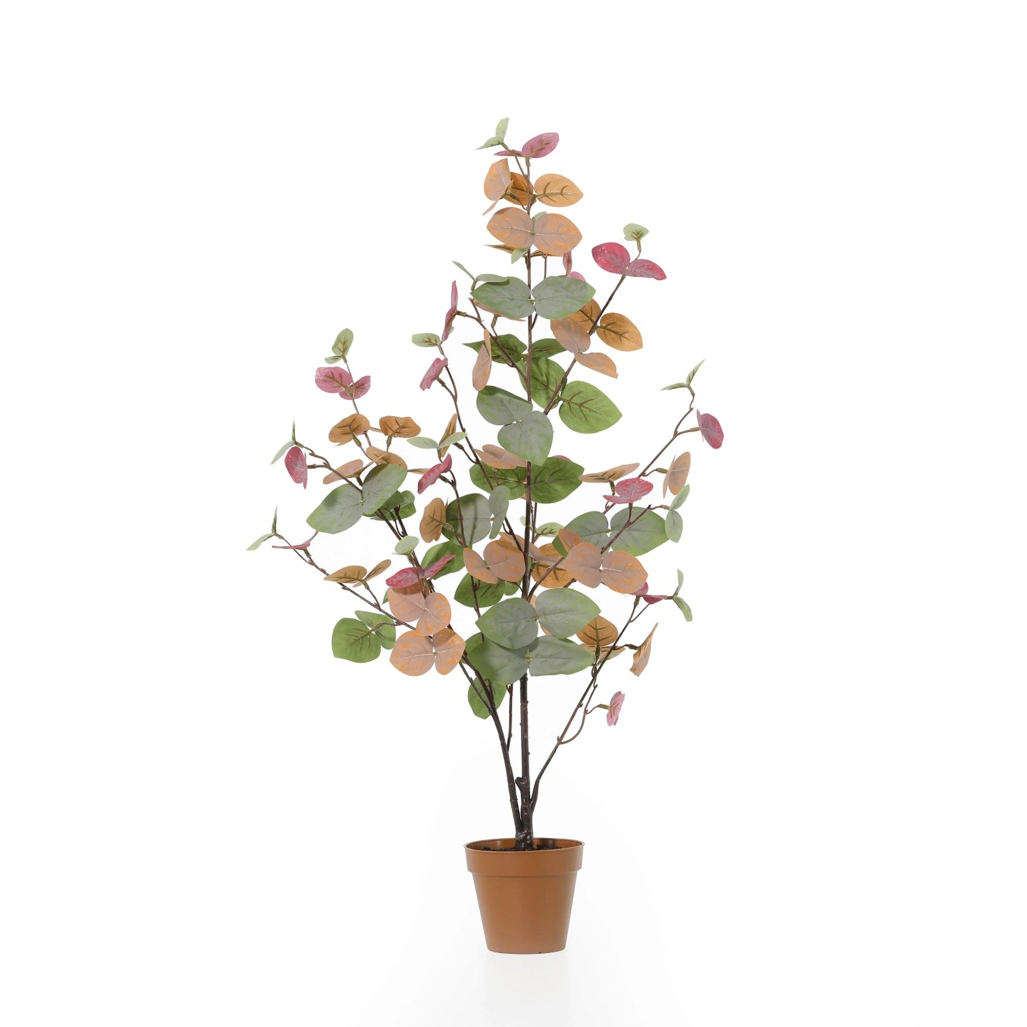 Mömax Kunstpflanze Eukalyptus Rosa/Koralle/Salbeigrün