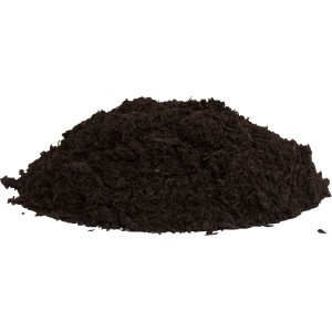Haufen dunkler, torffreier BIO Gartenkompost zur Bodenverbesserung.