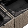 Detailaufnahme: Graue vidaXL Garten-Sofagarnitur aus Rattan mit Kissen und wasserfestem Beutel.