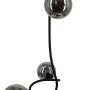 Globo LED-Stehleuchte Riha, schwarz matt, mit neun silberfarbenen Kugeln als Design-Element.