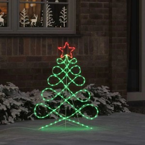 vidaXL Lichterbaum in Weihnachtsbaumform Mehrfarbig 80 x 56 cm PVC 42018958