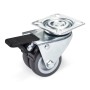 SOTECH Doppel Lenkrolle Ø50 mm mit Bremse. Robuste Möbelrolle für Innen- & Außenbereich, Schwerlast.