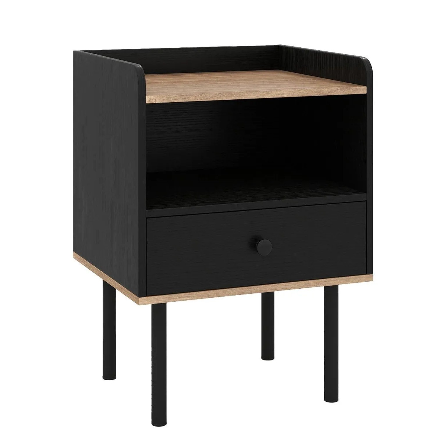 Costway 1 Pcs Nachttisch mit Schublade 40,5 x 35 x 56 cm Schwarz