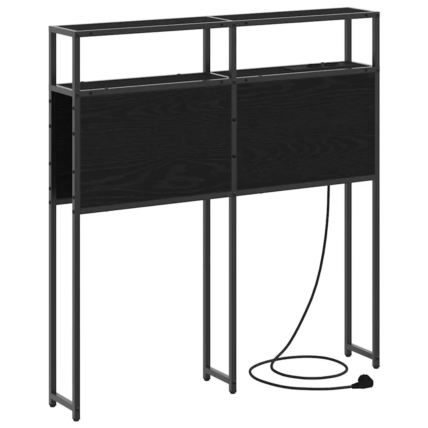 vidaXL Stauraum-Kopfteil Schwarz Eichen-Optik 90 cm Holzwerkstoff 859730
