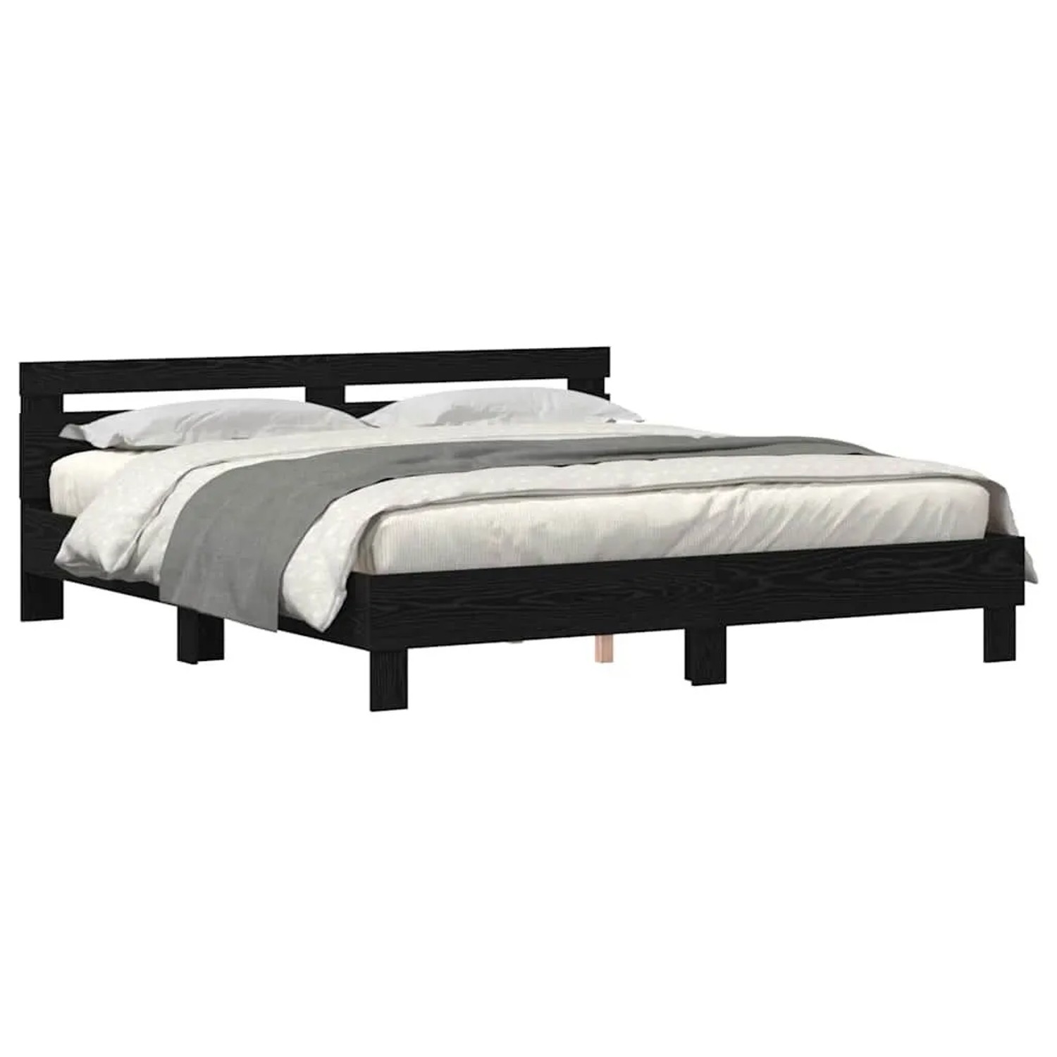 vidaXL Bettgestell Schwarz Eichen-Optik 200 x 200 cm Holzwerkstoff 3333935 günstig online kaufen