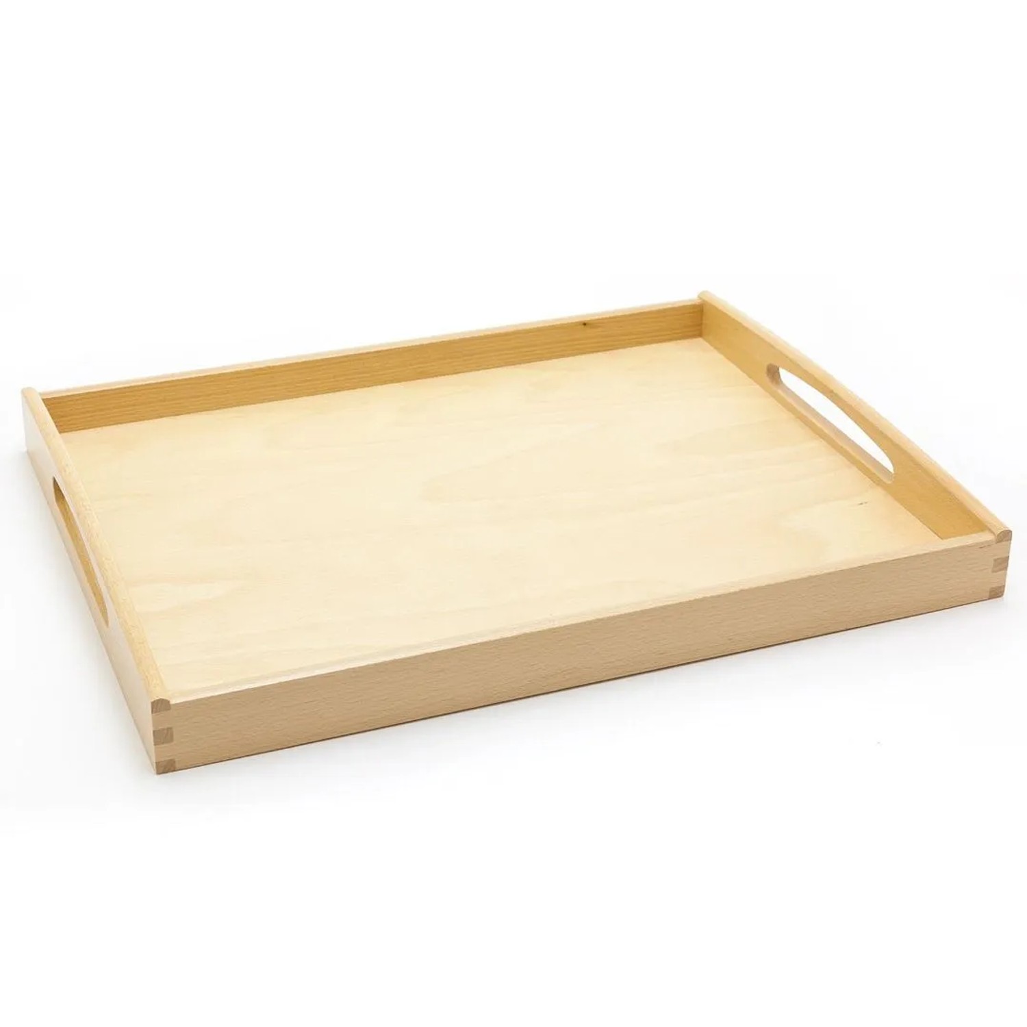 HolzFee Tablett Holz Buche Natur Serviertablett 50 x 40 cm Küchentablett Frühstückstablett