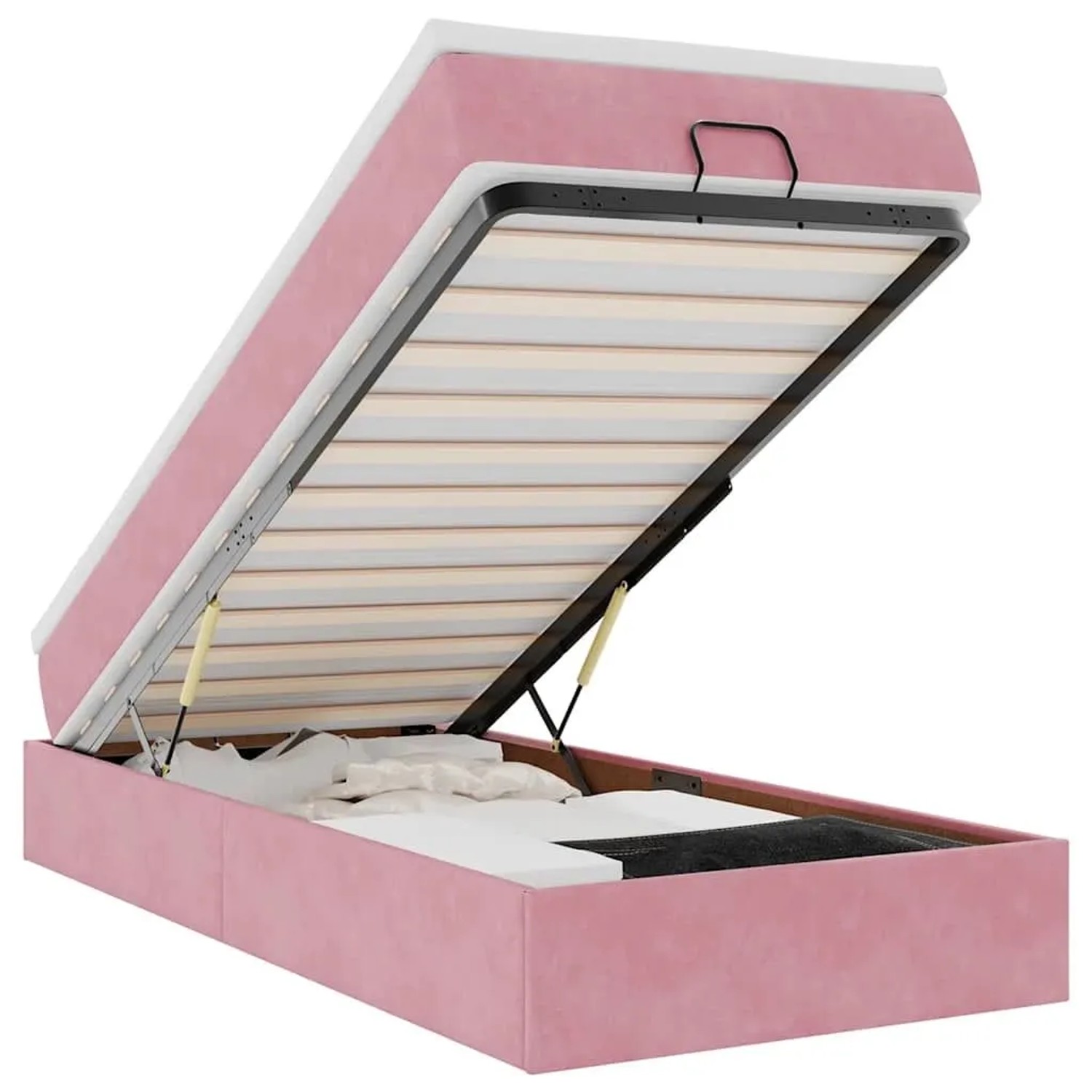 Thumbnail - vidaXL Ottoman-Bett mit Matratze Rosa 80x200 cm Samt 3311152