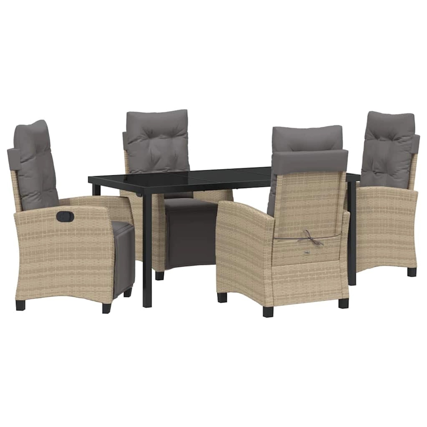 vidaXL Garten Essgruppe 5-Tlg Beige Poly Rattan 3380452 günstig online kaufen