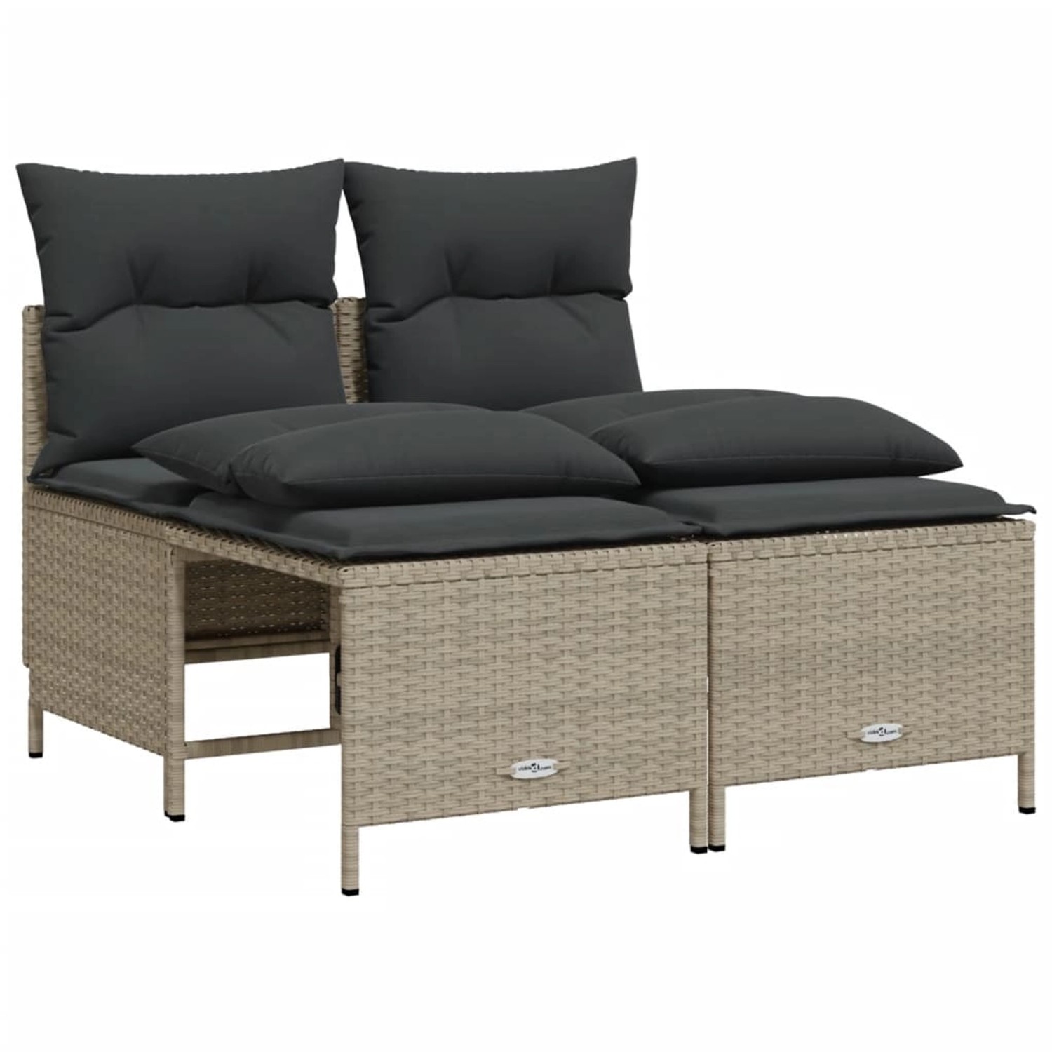 vidaXL 4-Tlg Garten-Sofagarnitur mit Kissen Hellgrau Poly Rattan 368376 günstig online kaufen