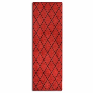 Roter KARAT Teppichläufer Cosenza mit Rautenmuster, 80x200 cm.