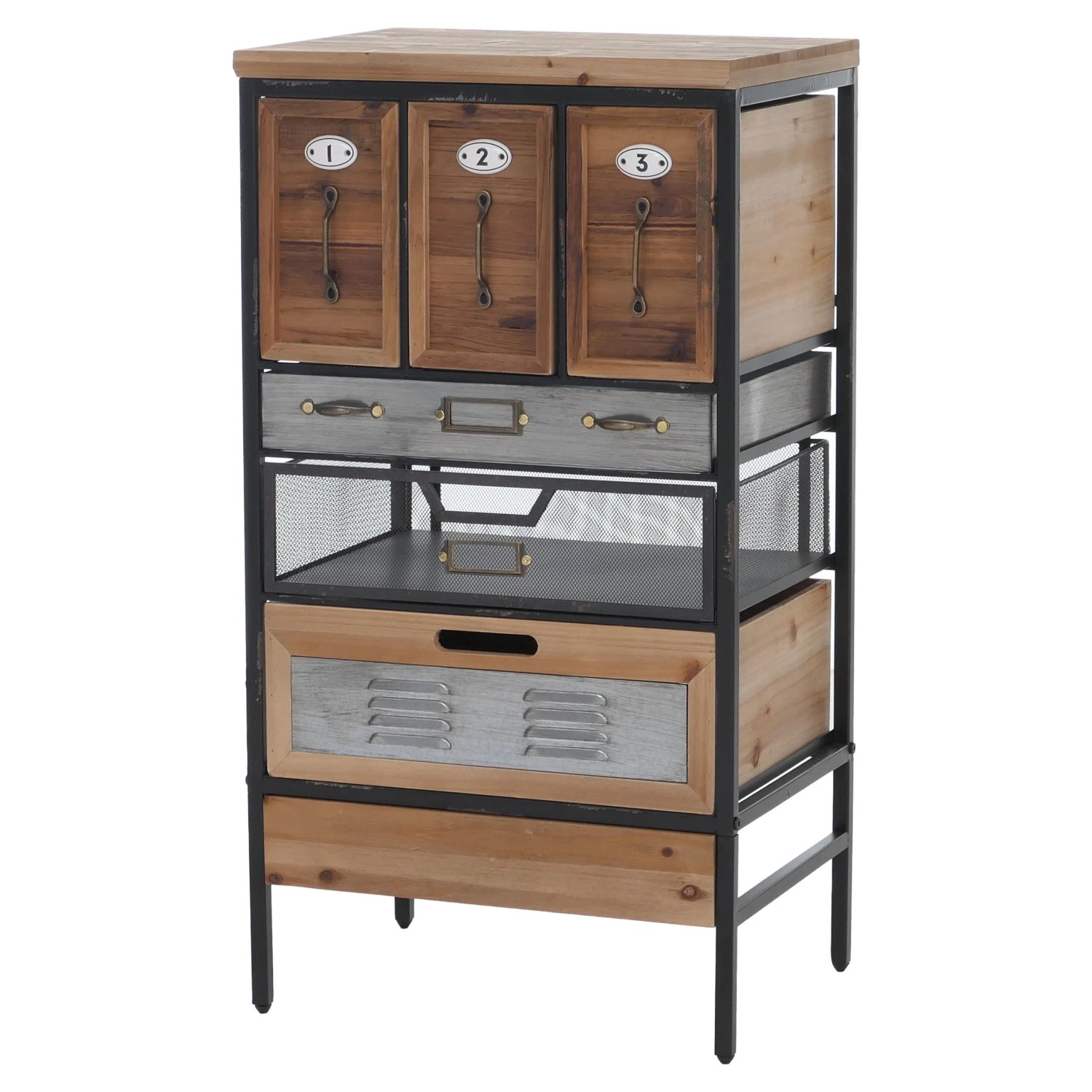 MCW Apothekerkommode Q77 Industrial Vintage/Shabby Holz Metall 85x46x35cm