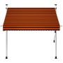 vidaXL Einziehbare Markise, 200 cm, orange-braun gestreift, mit Handkurbel.