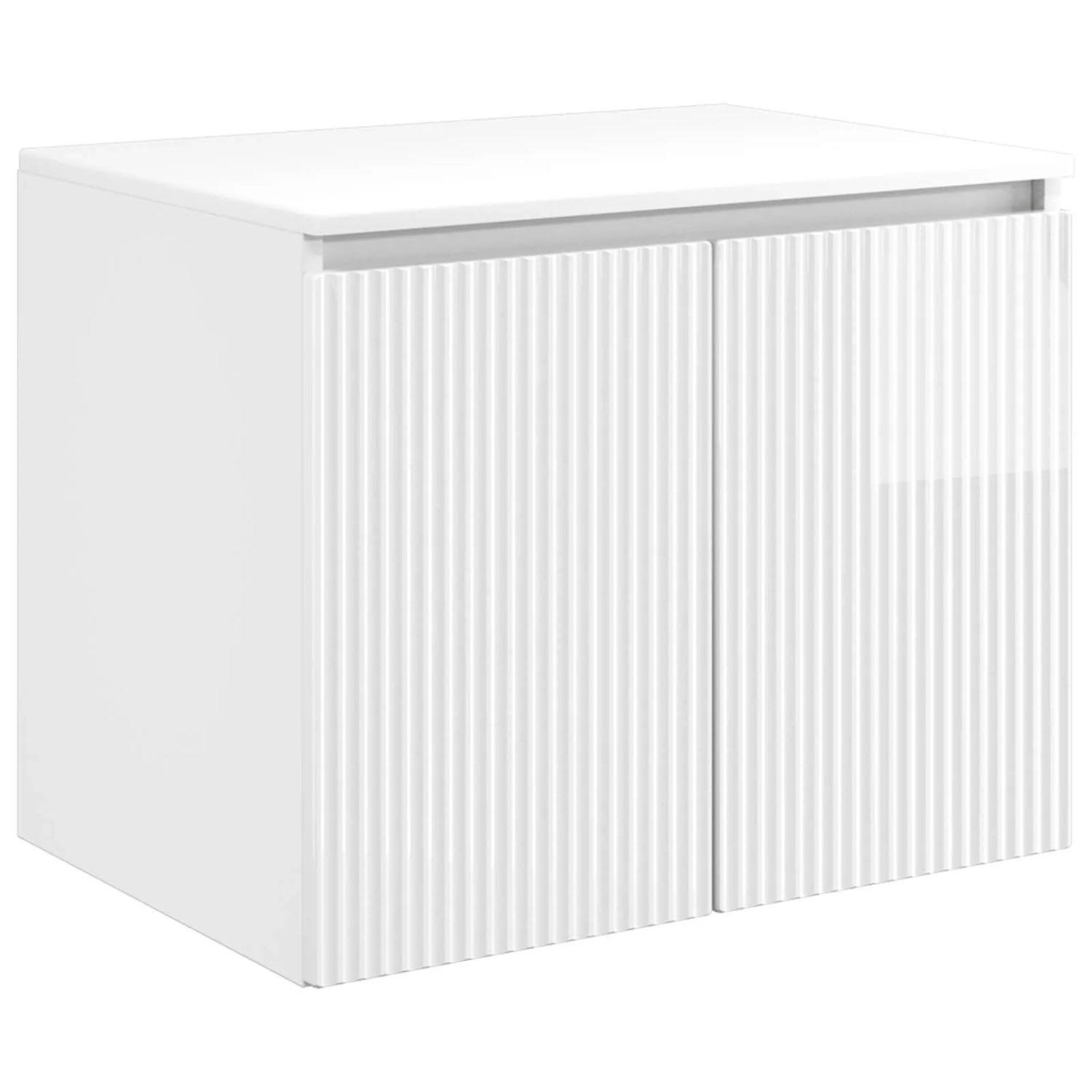 vidaXL Wandmontierter Badezimmerschrank Hochglanz Weiß 890476