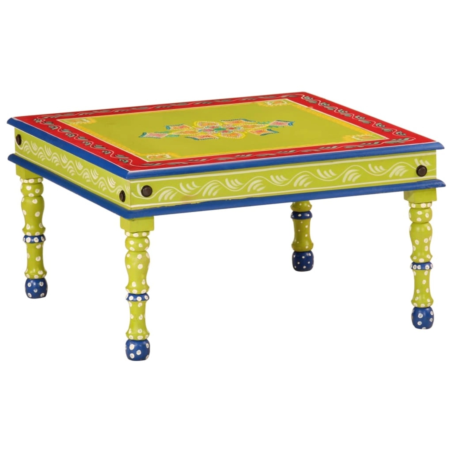 vidaXL Couchtisch Grün Handbemalt Massivholz Mango 353764 günstig online kaufen