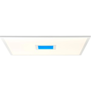 Weißes LED-Panel Odella 60x60 cm für Deckenaufbau mit RGB-Lichteffekt und CCT-Technologie.