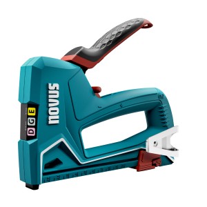 Novus J-51 Handtacker aus Aluminium, blau/schwarz, für Klammern & Nägel bis 16mm.