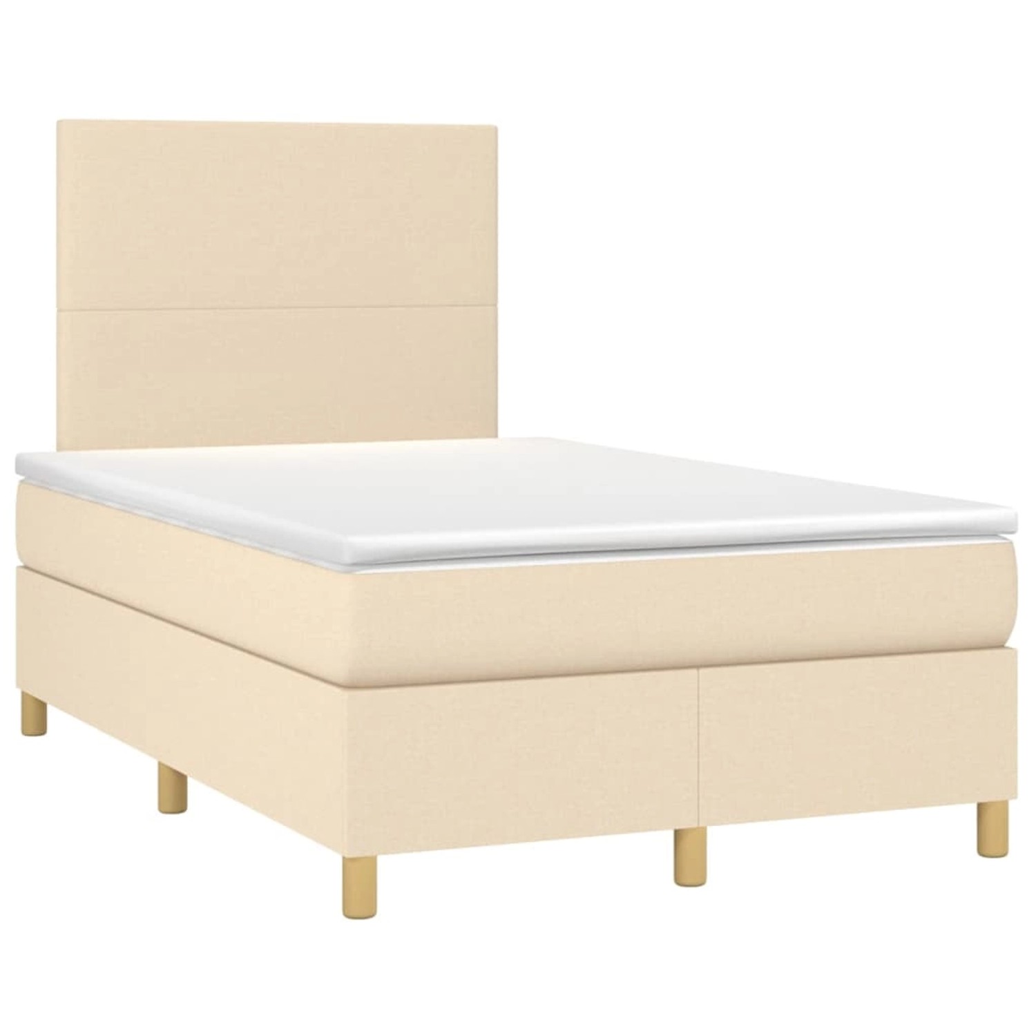 vidaXL Boxspringbett mit Matratze & LED Creme 120x200 cm Stoff 3135266 günstig online kaufen