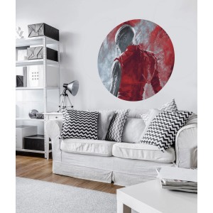Komar Vlies Fototapete Dot Avengers Painting Nebula, selbstklebend, Ø 125cm im Wohnzimmer.