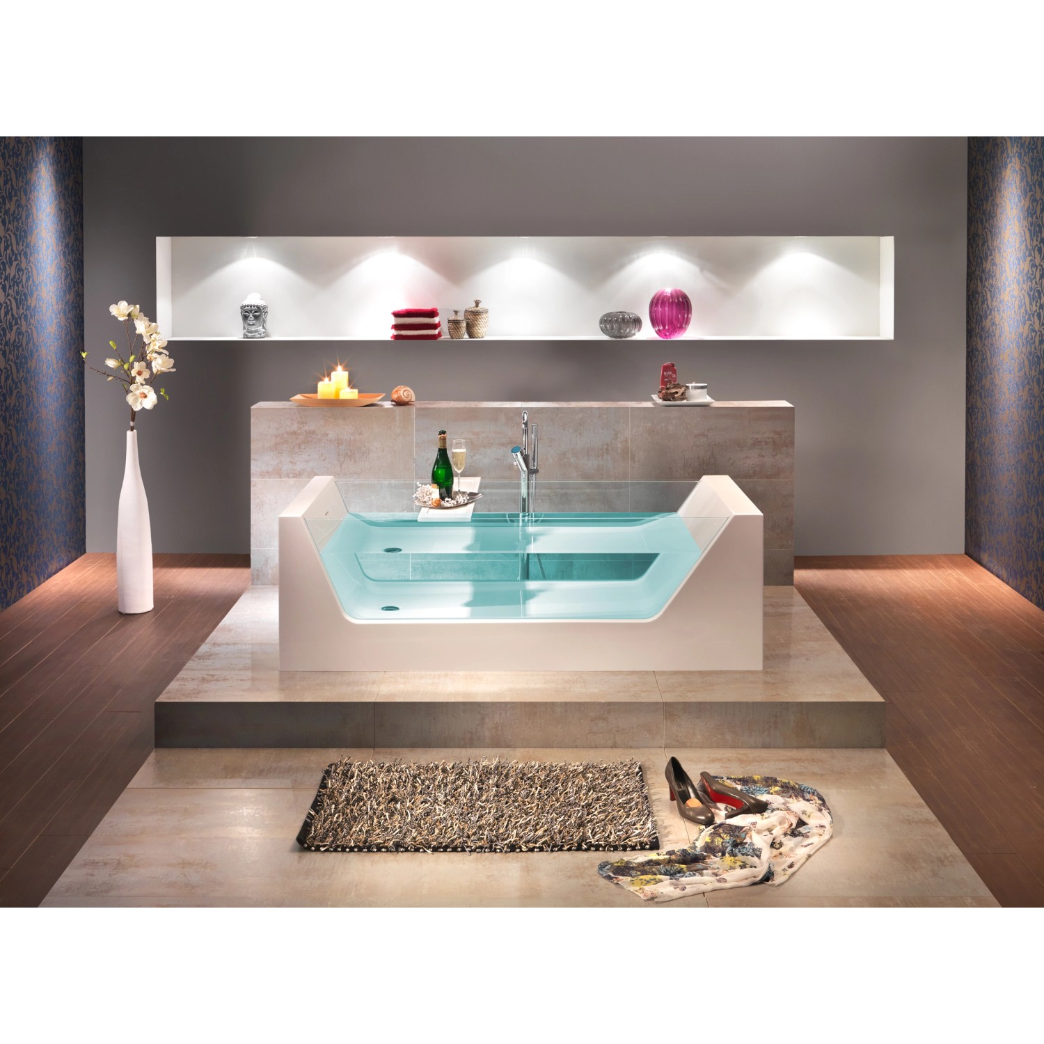 Ottofond freistehende Badewanne Pure 181 cm Weiß