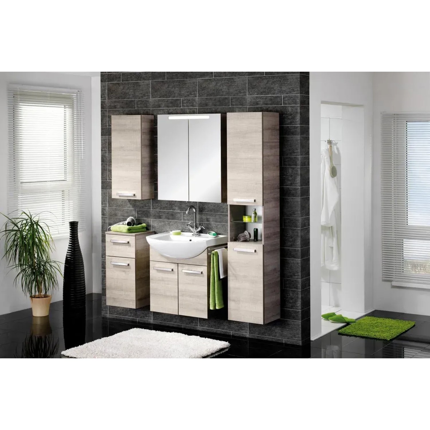 Fackelmann Badezimmer Spiegelschrank A-Vero Graueiche 70 cm Softclose Türen kaufen bei OBI