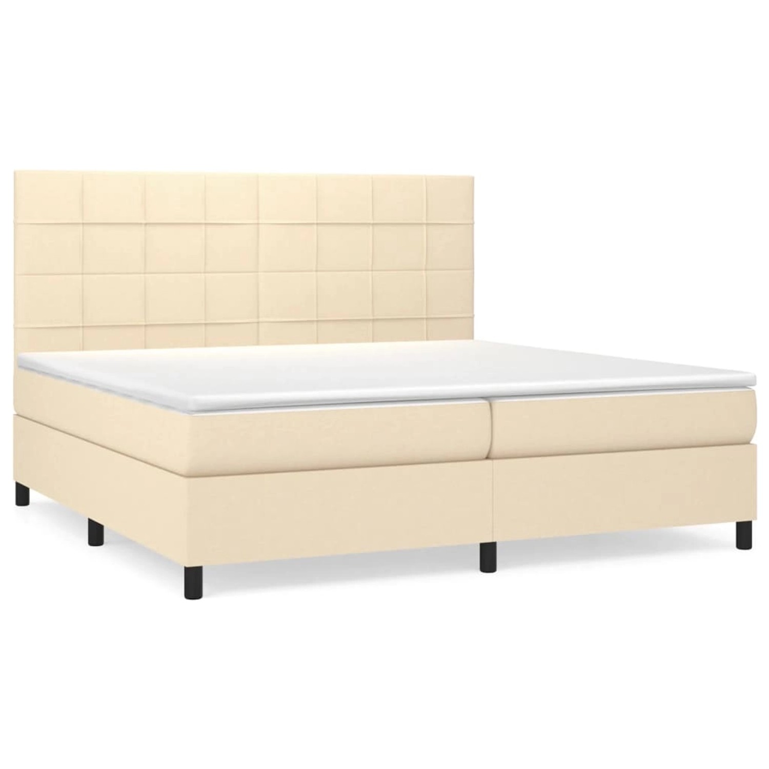 vidaXL Boxspringbett mit Matratze Creme 200x200 cm Stoff 3141806 günstig online kaufen