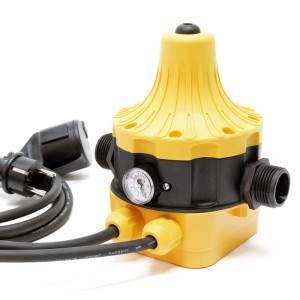 Wiltec Druckschalter EPC-5 für Hauswasserwerk und Pumpensteuerung, gelb/schwarz.