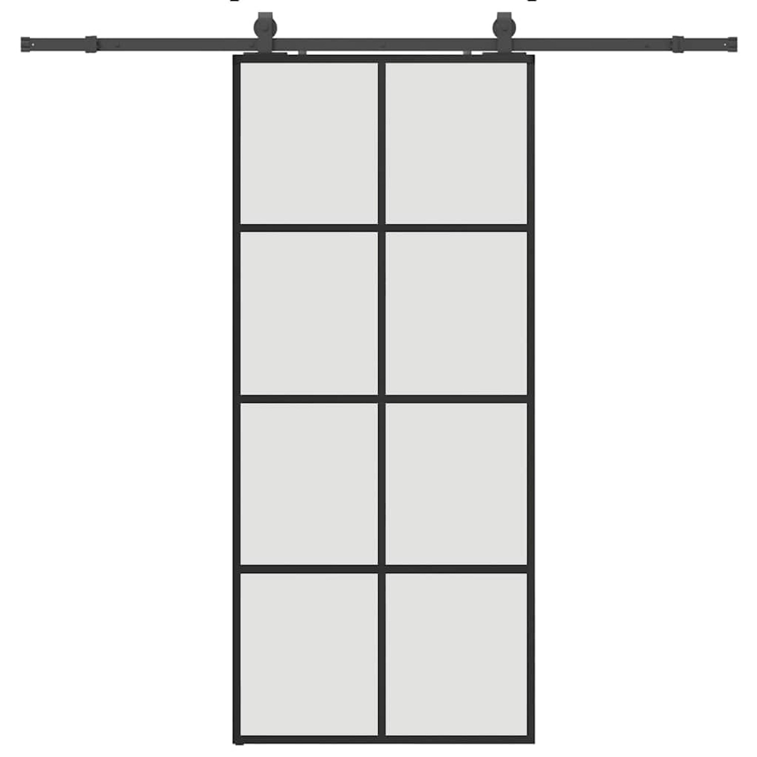 vidaXL Schiebetür mit Beschlag Schwarz 90x205 cm ESG-Glas 3375945 günstig online kaufen