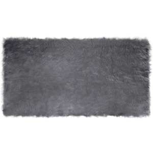 vidaXL Kunstschaffell Teppich Tafalla Anthrazit 80 x 150 cm Polyester 42021588