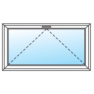 Weißes Kunststoff-Kellerfenster, 45x45 cm, 2-fach Verglasung, Kippfunktion.