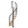 Dolle Spindeltreppe Calgary, Ø 140 cm, anthrazitfarbene Metalltreppe mit 11 Holzstufen.