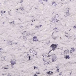 Strukturierter Terralith Baumwollputz BWP44, helllila mit violetten Glitzer-Chips. Dekorativer Effektputz.