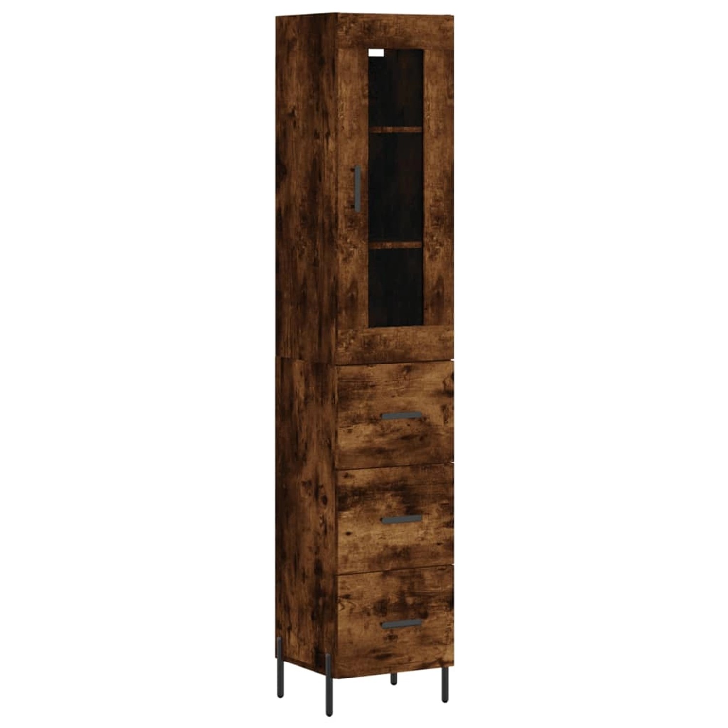 vidaXL Highboard Räuchereiche 34,5x34x180 cm Holzwerkstoff 3199246 günstig online kaufen