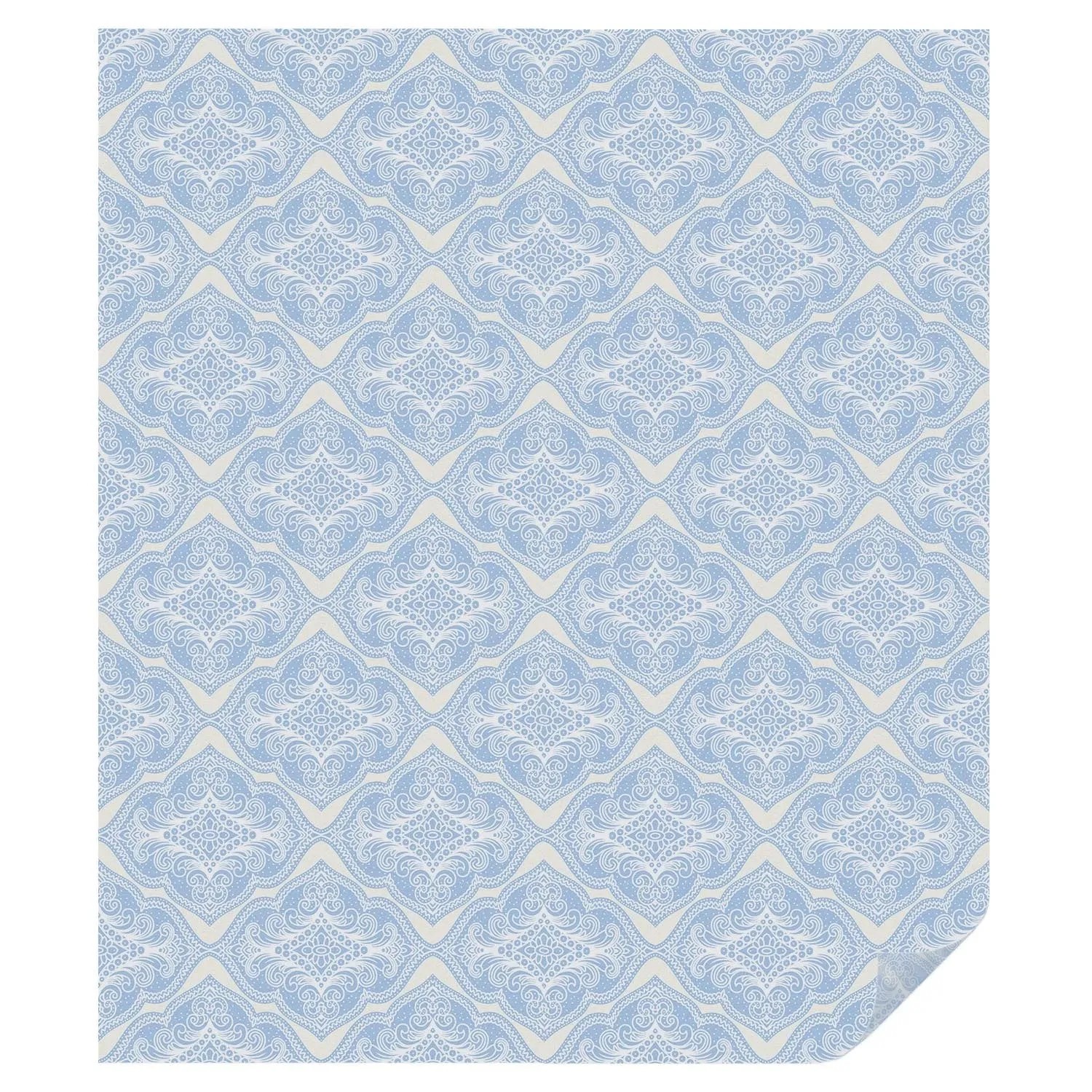 Tulup Fensterfolie Blumenschmuck Sichtschutzfolie Fenster 100x116 cm Blau Blickdichte Folie für Fenster Klebefolie Fenst...