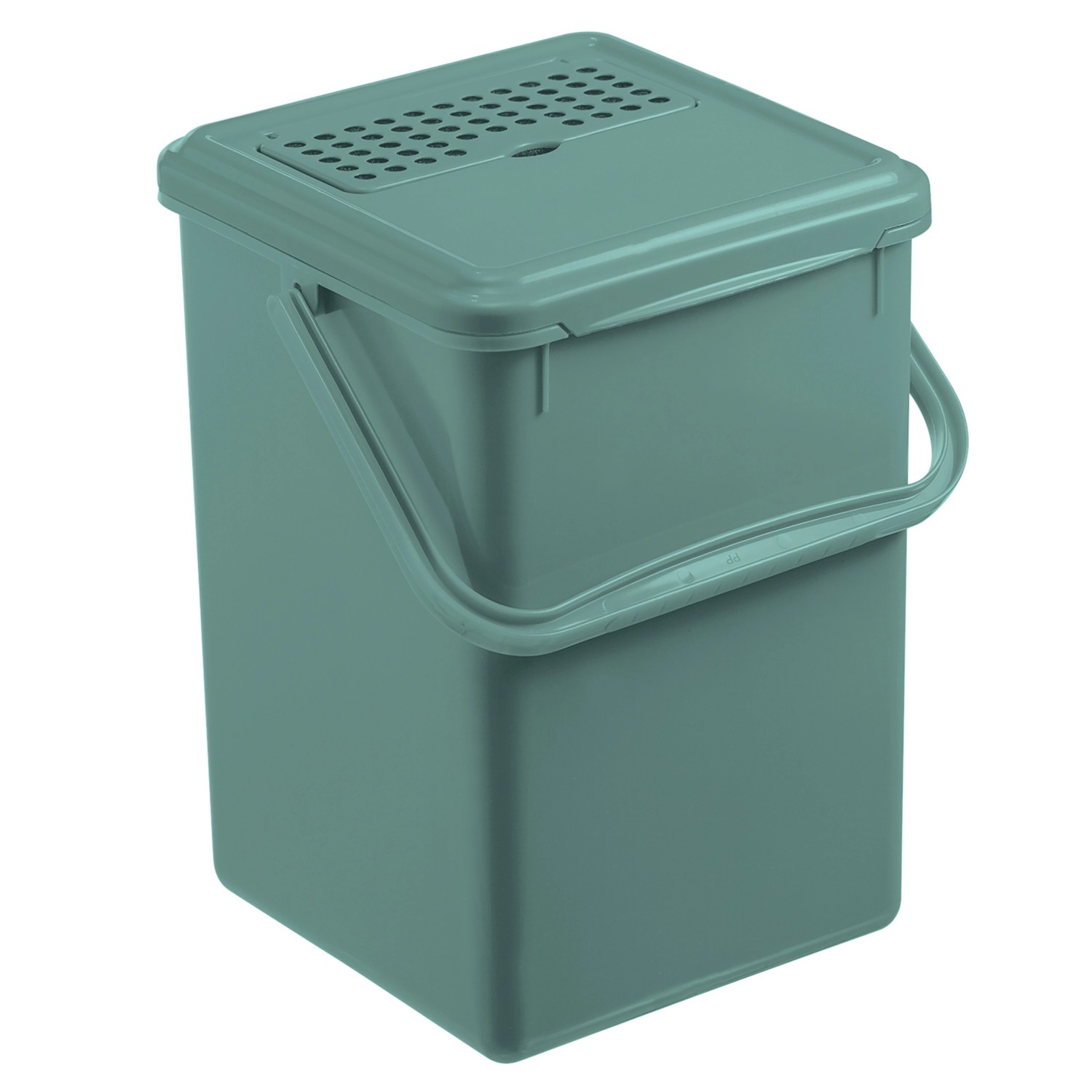 Rotho Bio-Komposteimer mit Aktivkohle 9, Mistletoe Green