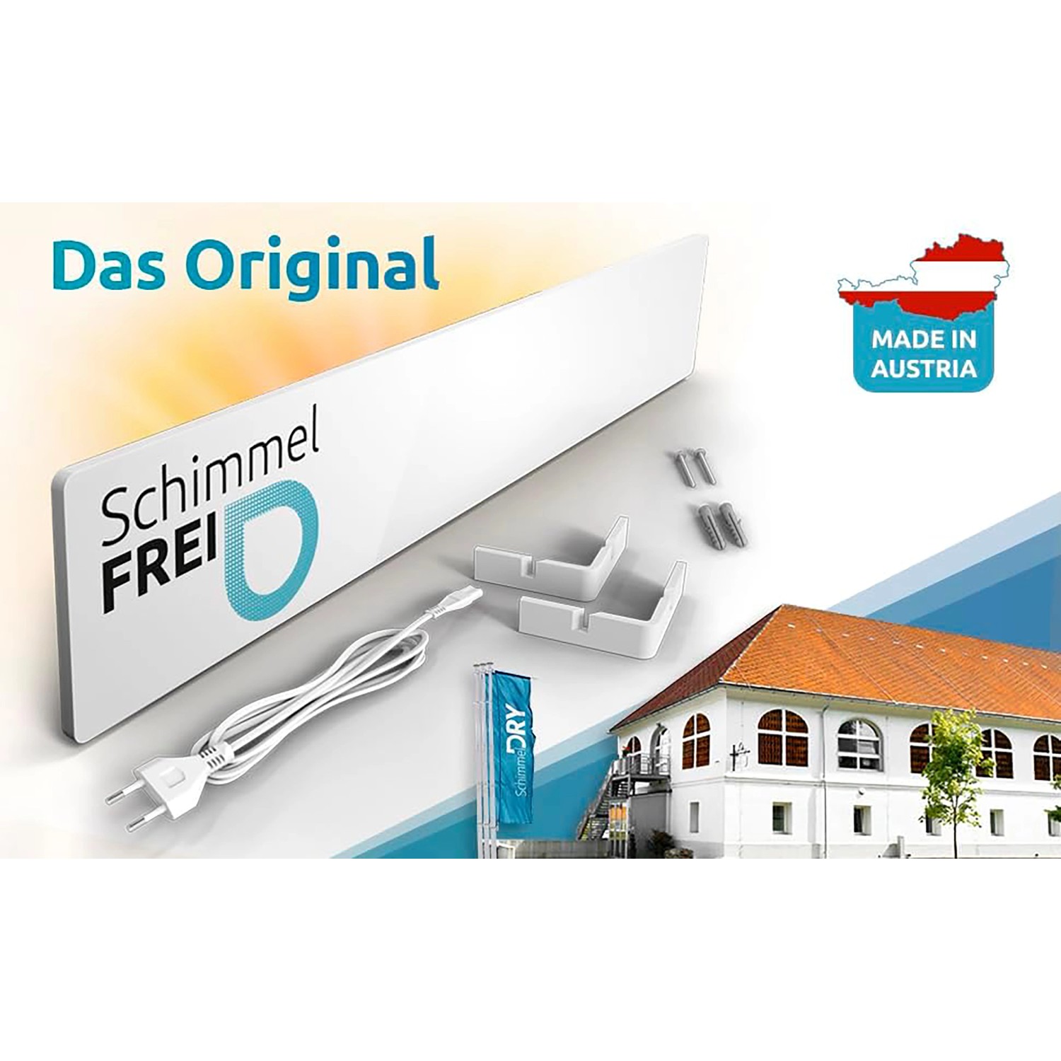 Schimmel Dry Basismodul M1 Weiß mit Zubehör zur Schimmelbekämpfung. Elektrische Heizung.