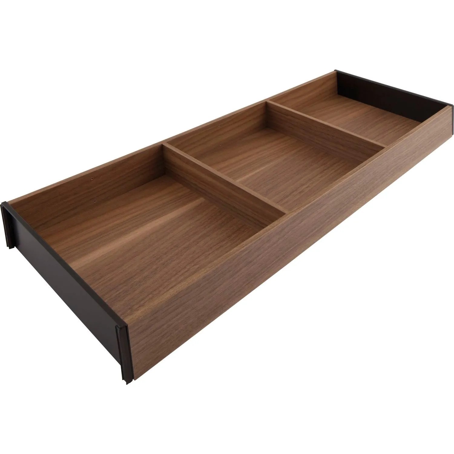 Blum Ambia-Line Schubladeneinsatz Nennlänge 650 mm B 200 mm Schubkastenrahmen Tennessee Nuss mit 2 Querteiler